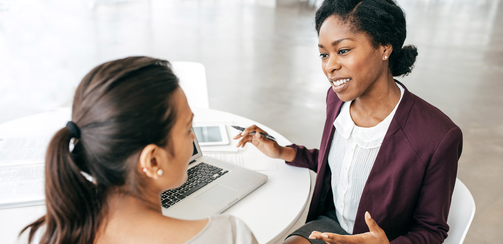 Meeting between customer and business professional