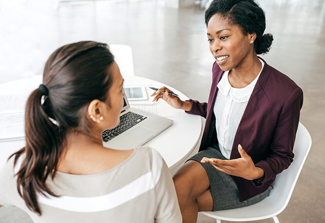 Two business women meeting